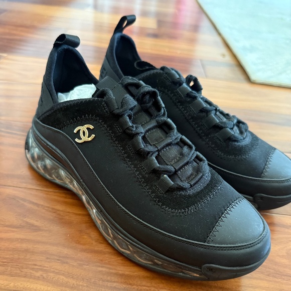 Chanel Black Velvet Trainers for Women - Picture 1 of 5
